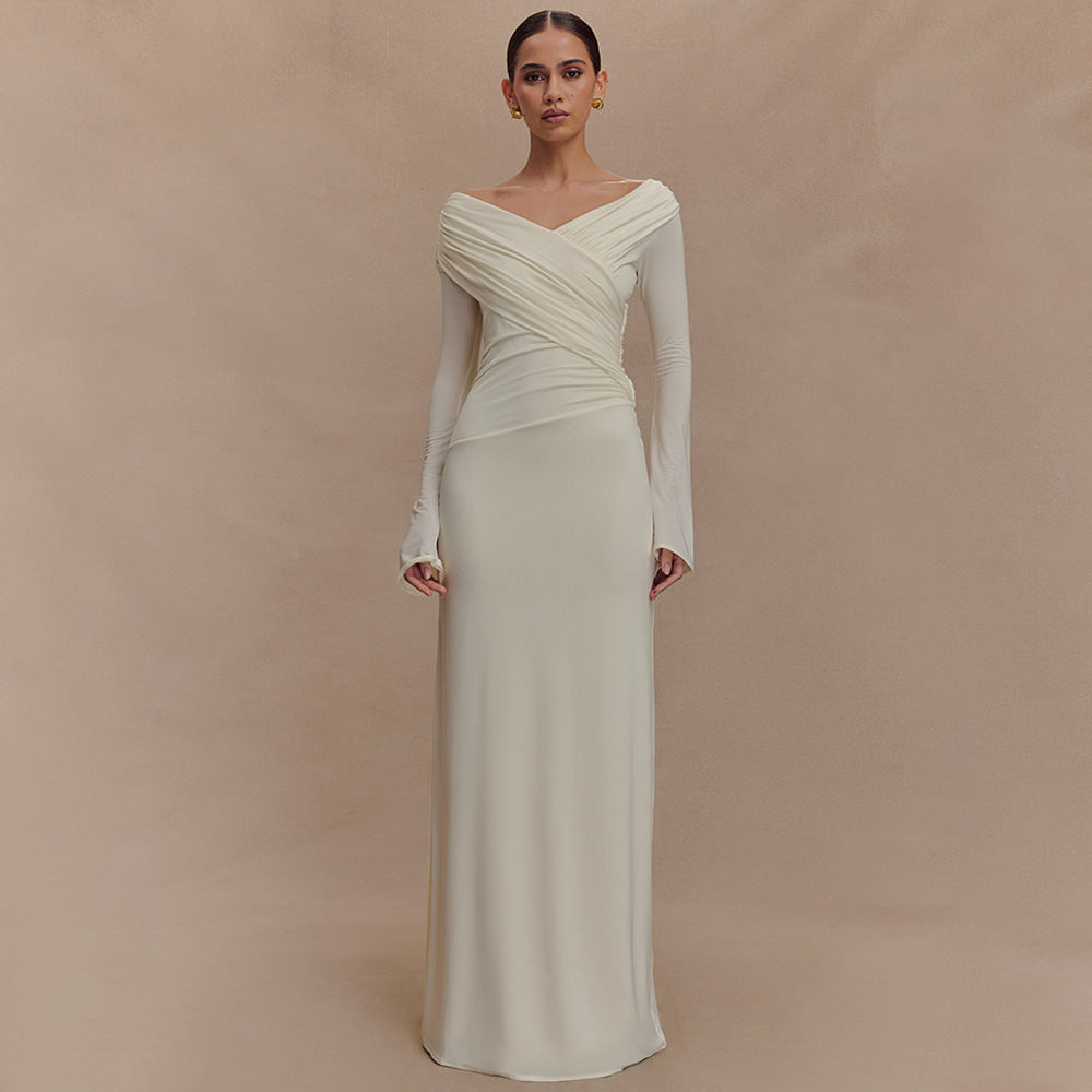 Long V-neck dress