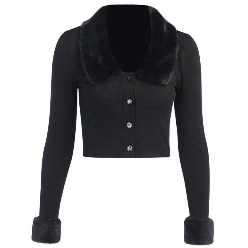 Short vest with fur