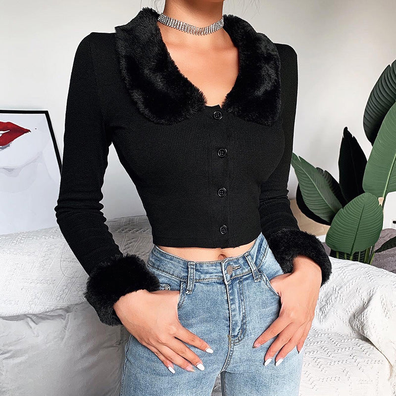Short vest with fur