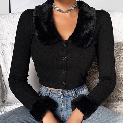 Short vest with fur