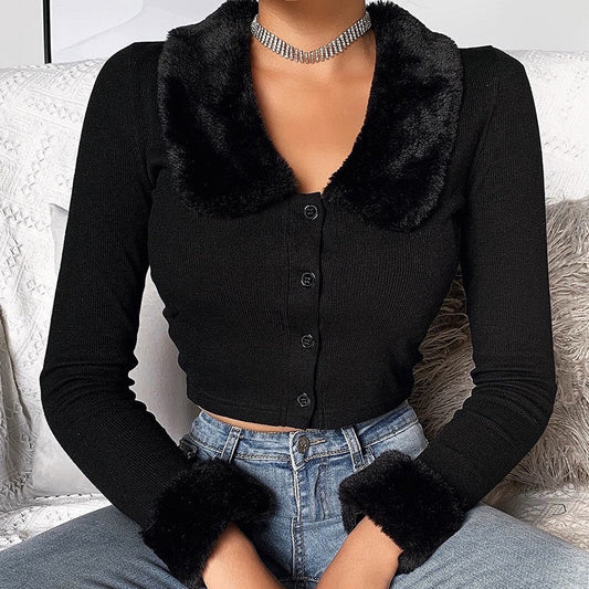 Short vest with fur